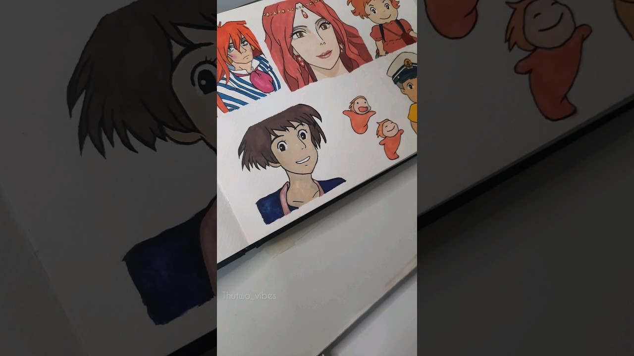 Painting Sosuke mom Lisa #gouachepainting #studioghibli #animefanart #ponyo