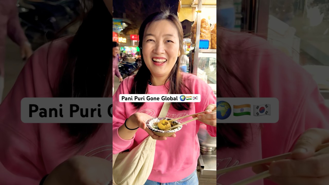 Pani Puri Eating Challenge with Chopsticks🥢 😂 #shorts #indianstreetfood #panipuri