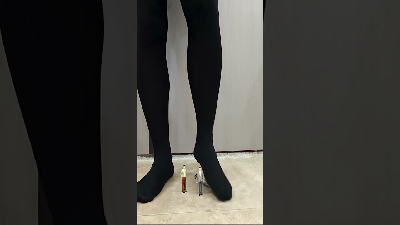 Pantyhose giantess crushed little men Part 2 #stockings #longleg #tallgirl #viralshort
