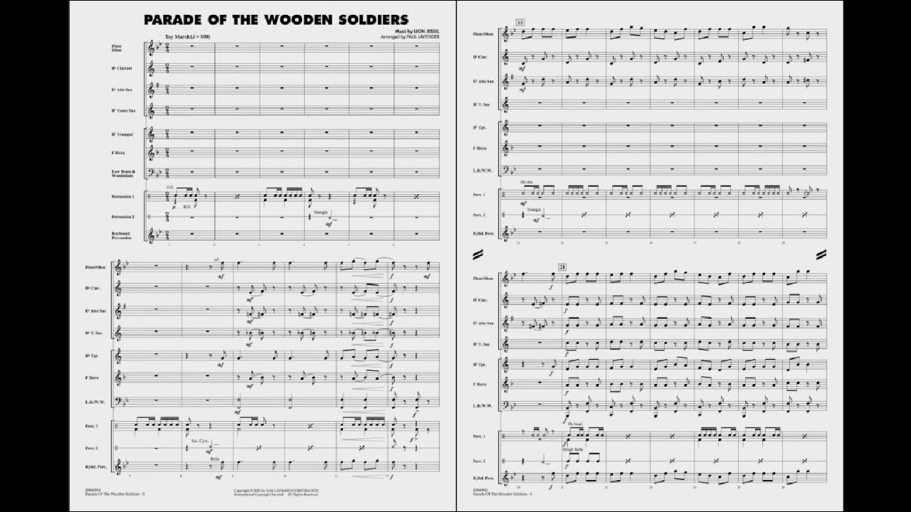Parade of the Wooden Soldiers arranged by Paul Lavender