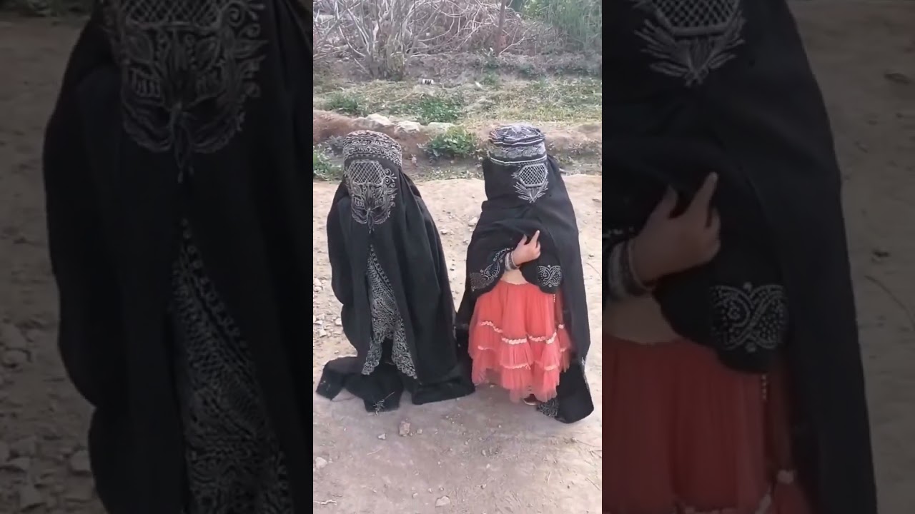 Pashtoon Small Cute Girls wearing culture veil (Burqa)