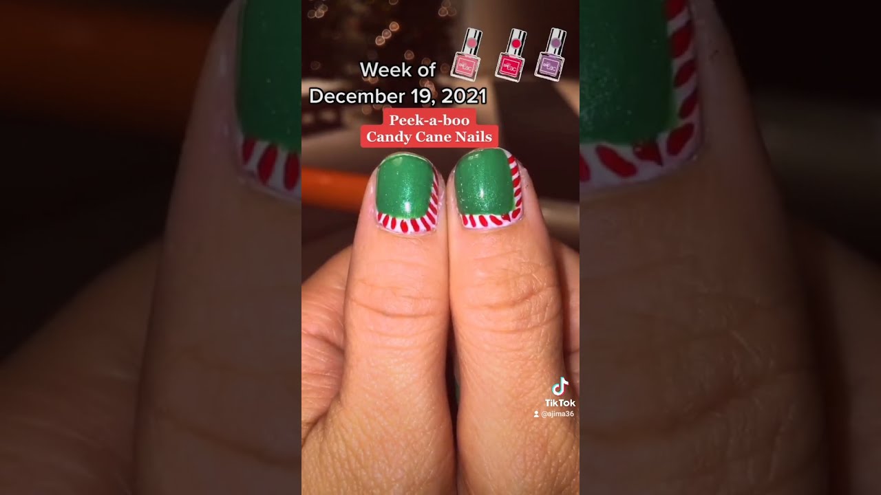 Peek-a-boo Candy Cane Nails 💅