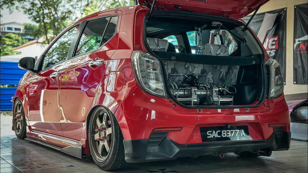 Perodua Axia Install Sportivo PU Rear Skirt