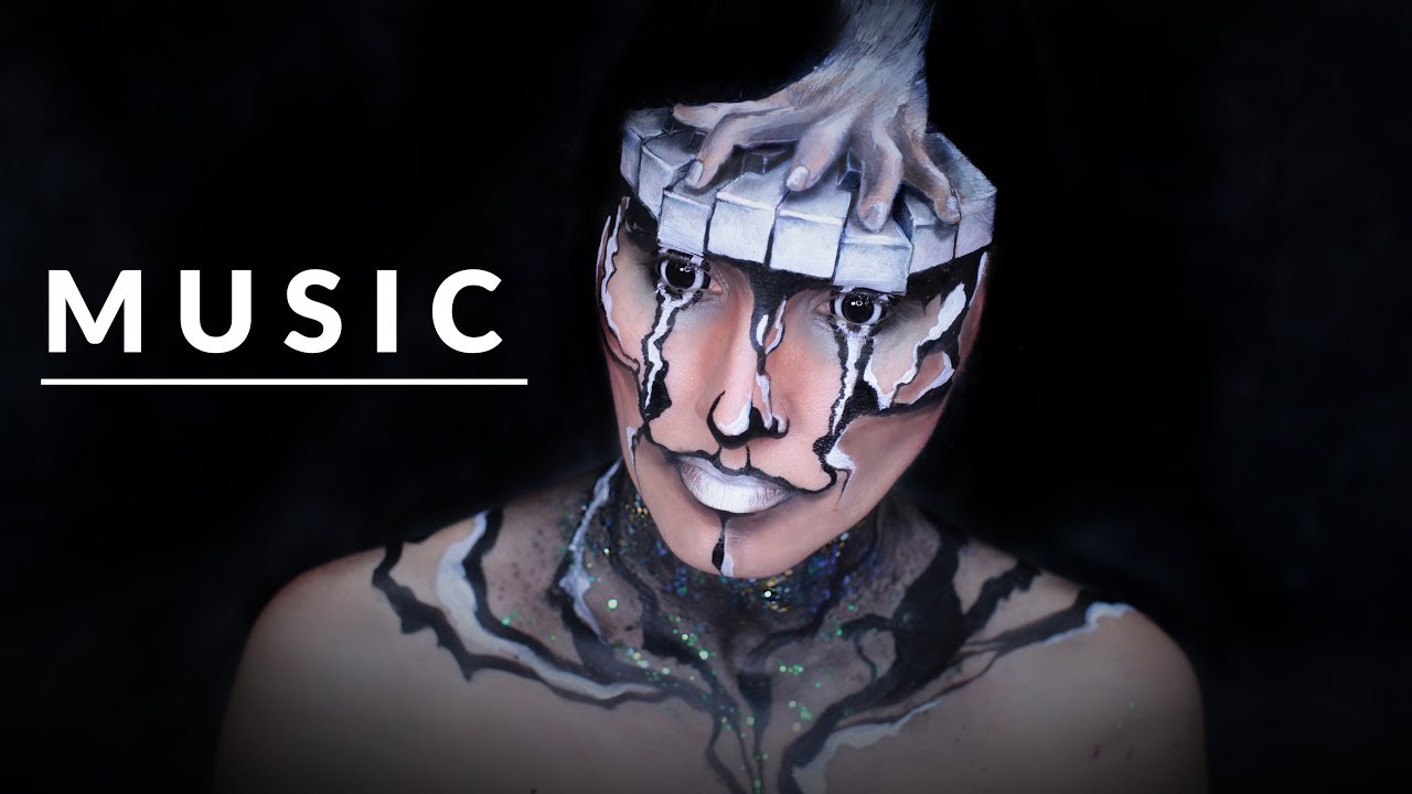 Piano music inspired face painting makeup tutorial