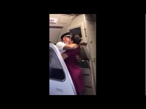 Pilot Kisses AirHostess Mid Air In Flight | Viral Video