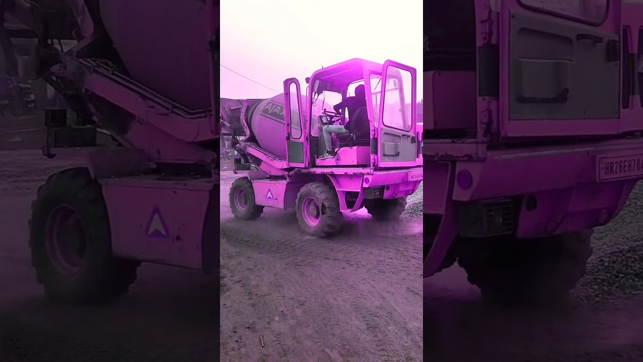 Pink Concrete Mixer truck video short #shorts