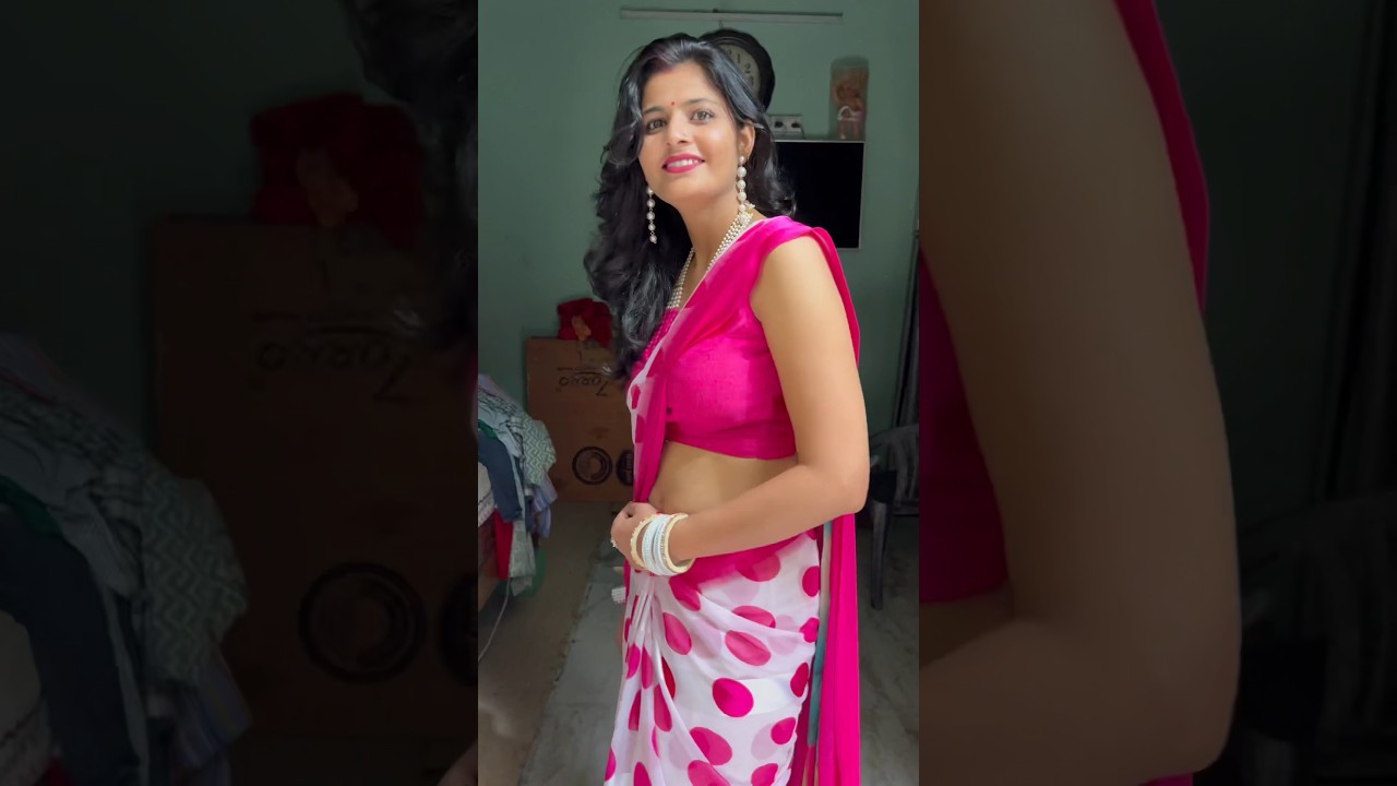 Pink saree short video