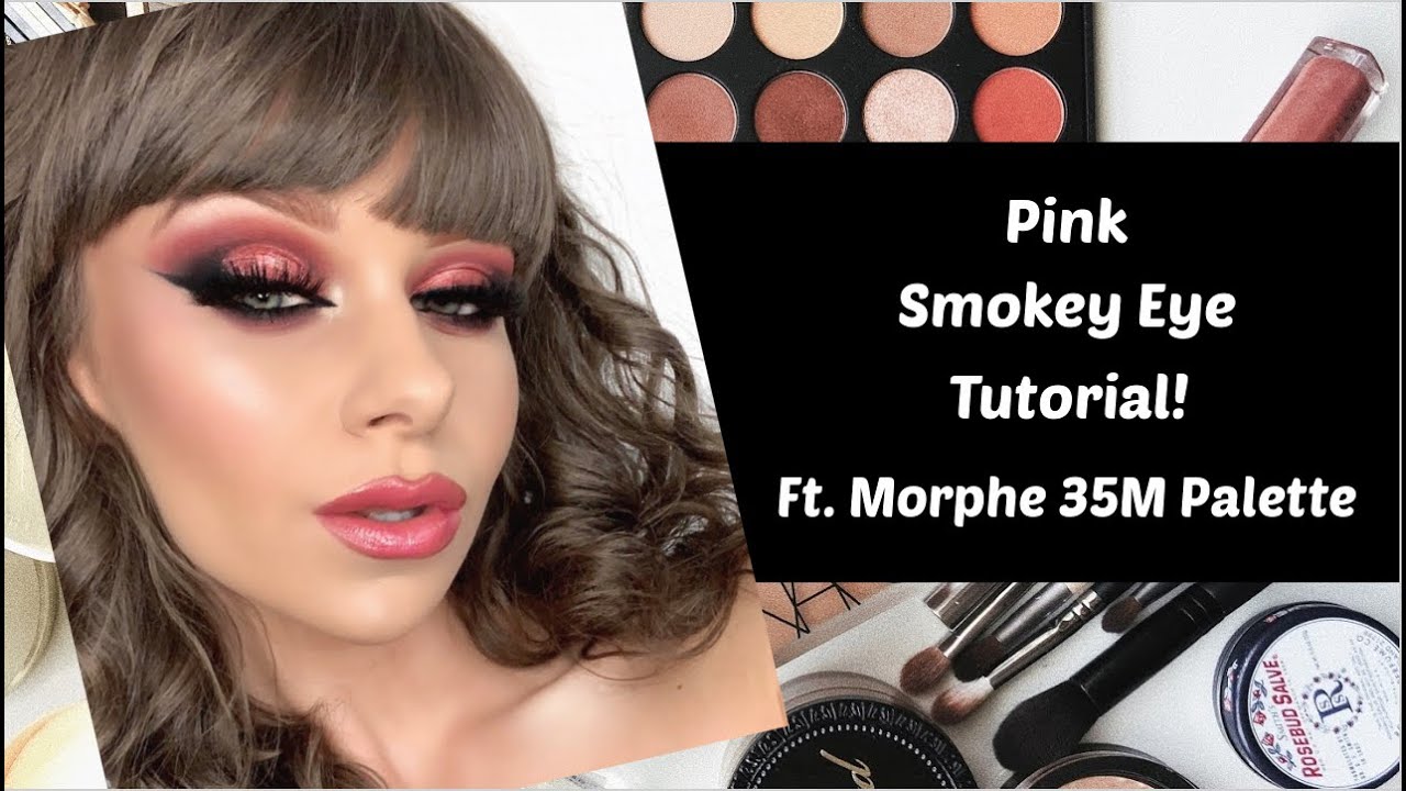 PINK SMOKEY EYE ft. MORPHE 35M BOSS MOOD EYESHADOW PALETTE & UNICORN COSMETICS | Natalie Brown MUA