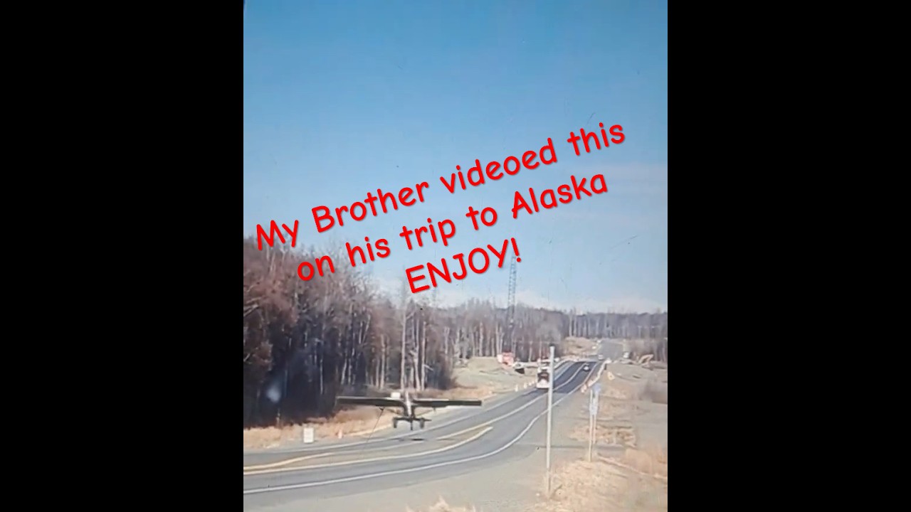 PLANE USES PUBLIC ROAD AS RUNWAY⁉️😱#inthebush #alaska