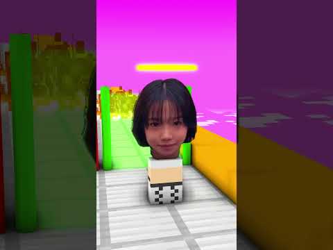Player 222 and Player 333 Heaven and Hell Run Challenge! #minecraftanimation #shorts #squidgame