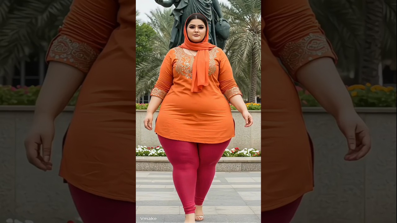 Plus-size Dubai Princess at the Park #dubaifashion #dubaiprincess #plussizemodel #shorts #plussize