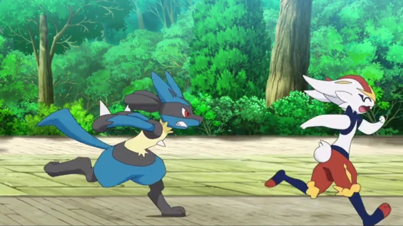 Pokémon Journeys Lucario Chased Cinderace