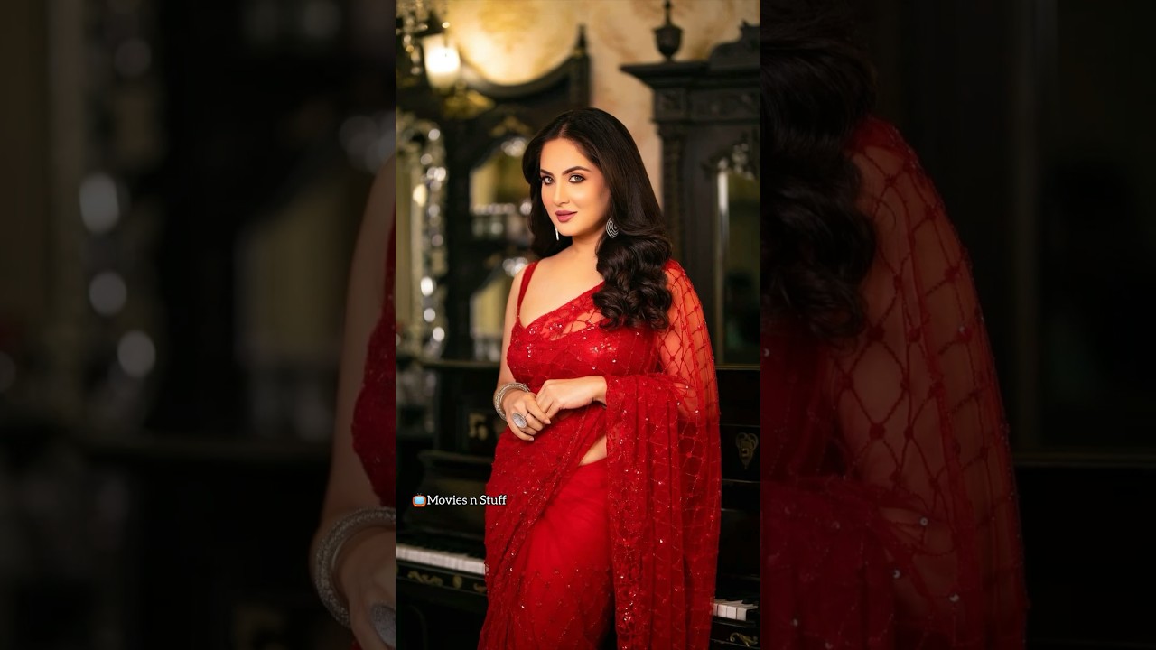 Pooja Banerjee in red hot saree 😮🔥 #shorts #viralshorts