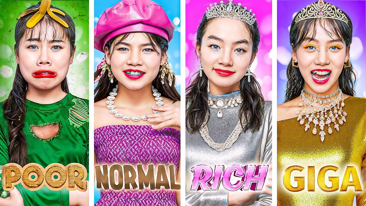 Poor Vs Rich Vs Giga Rich Vs Normal Girl At School! Poor Girl Is A Thief