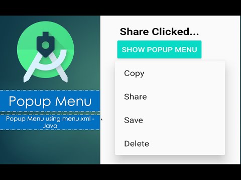 Popup Menu using menu.xml | Android Studio | Java