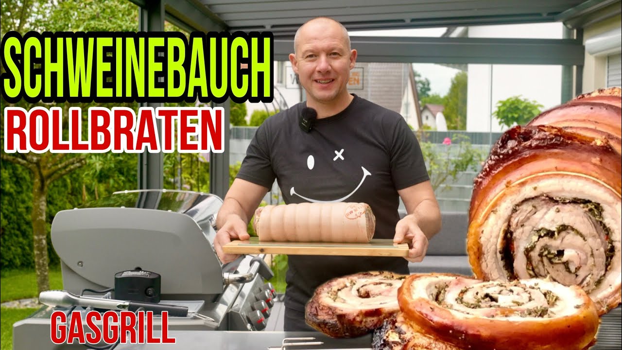 Porchetta vom Drehspieß: Schweinebauch perfekt auf dem Gasgrill!