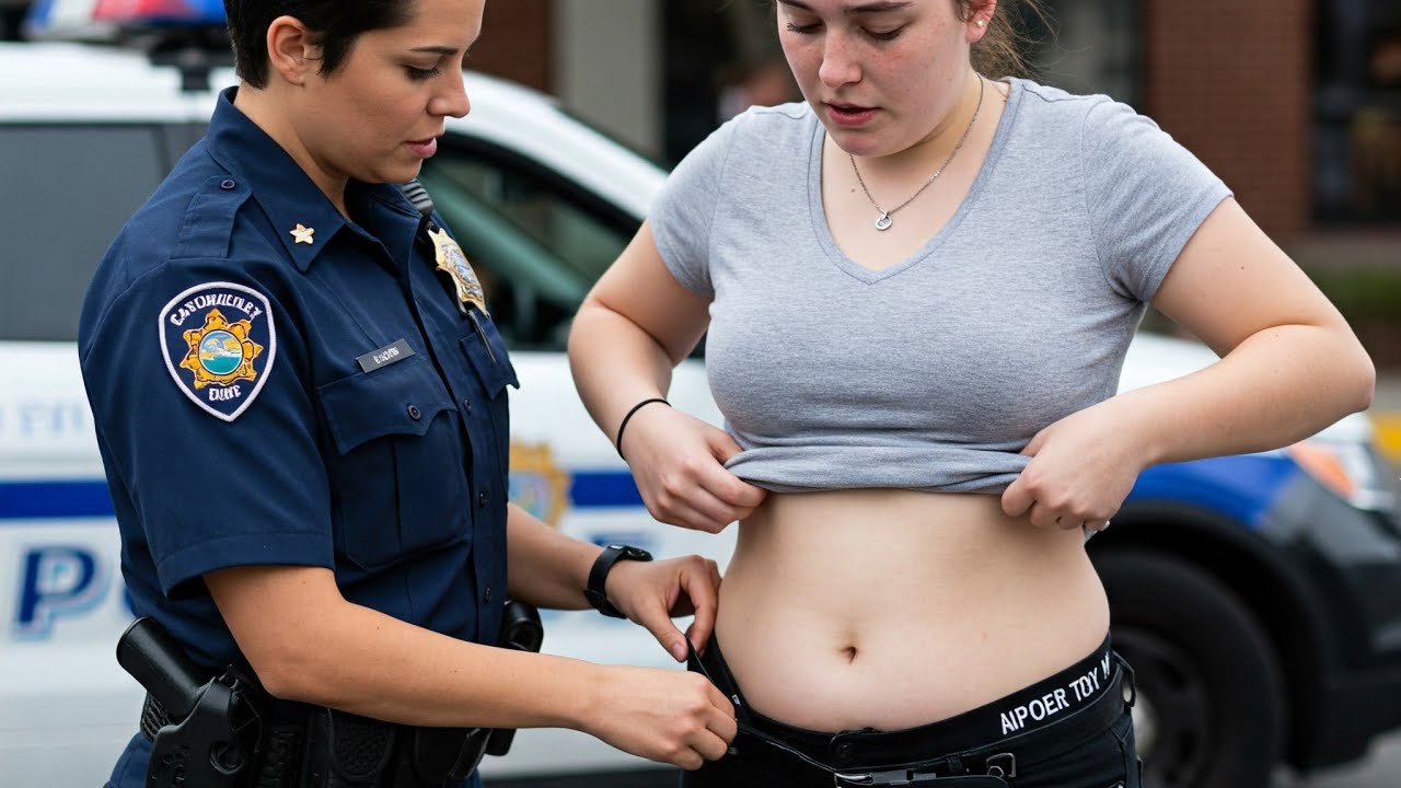 Public strip search: Female arrested for shoplifting is frisk searched inside her bra and underwear