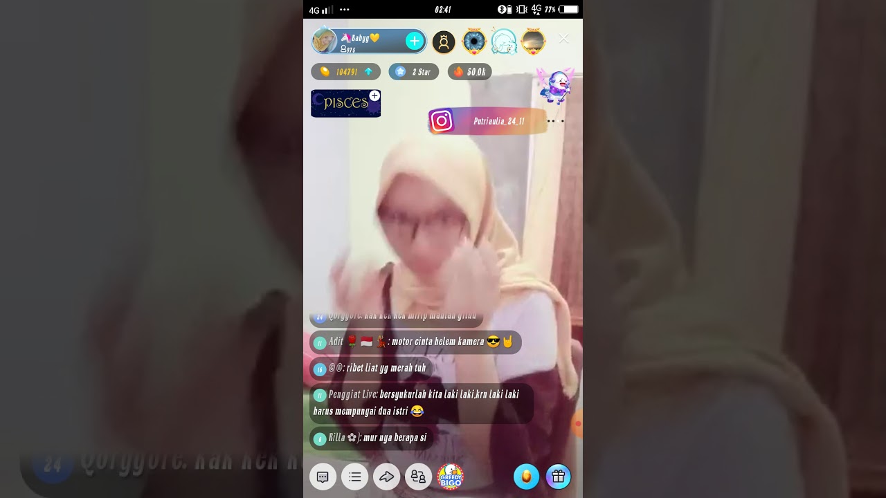 Putri bigo live
