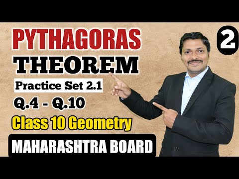 Pythagoras Theorem Practice Set 2.1 Part 2 | 10th SSC Geometry Maharashtra Board | Dinesh Sir