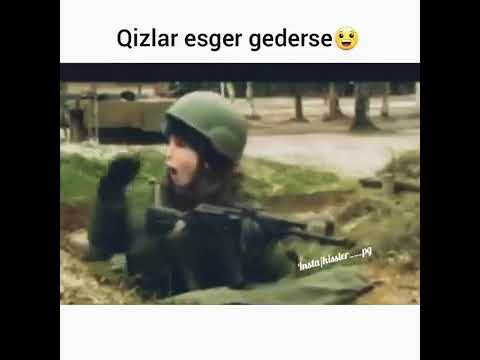 Qizlar esger gederse😂😂