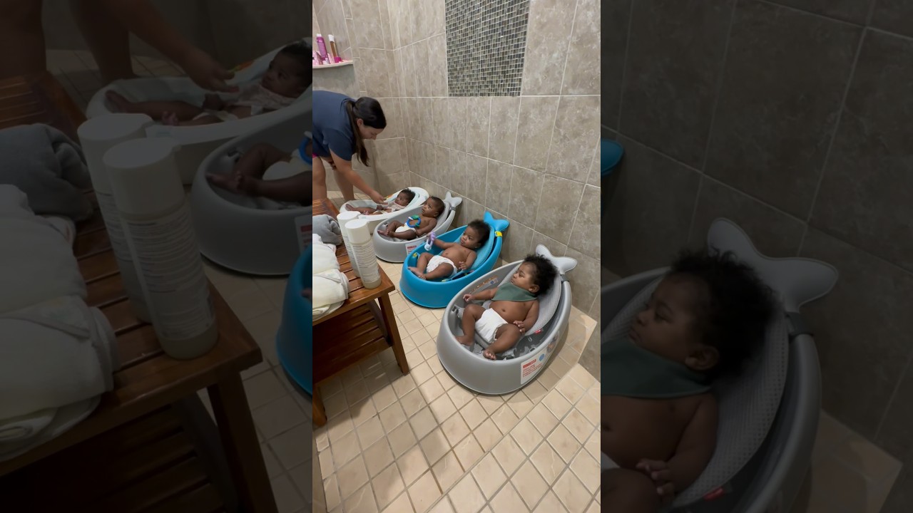 #quadruplets #baby #babies #momlife #bathtime #momofmultiples