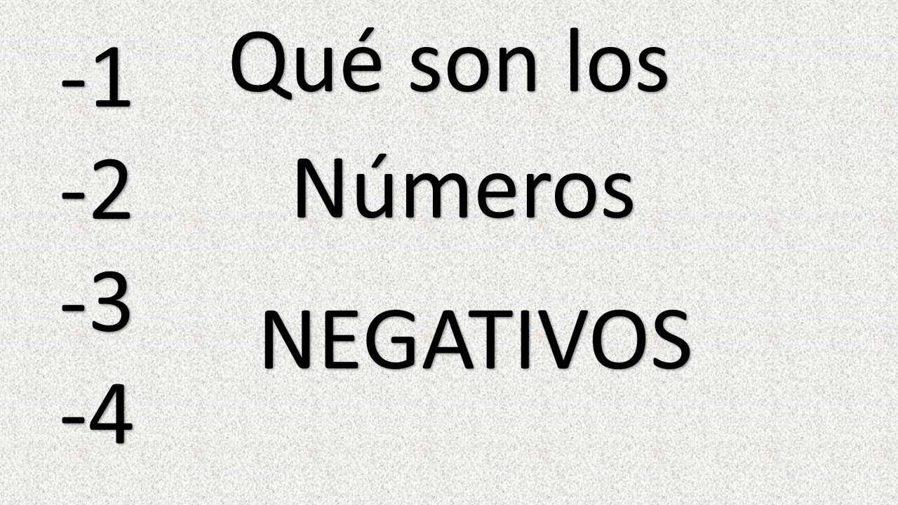 Que son los números negativos