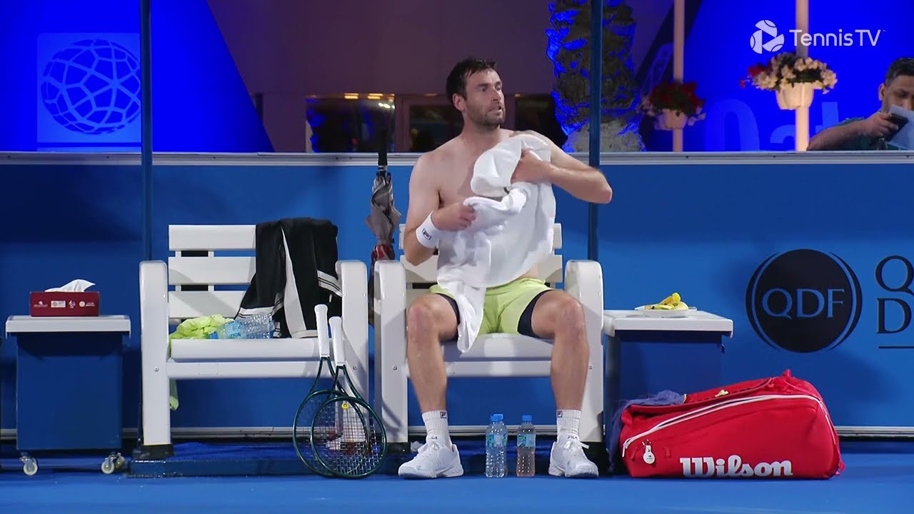 Quentin Halys shirtless in Doha