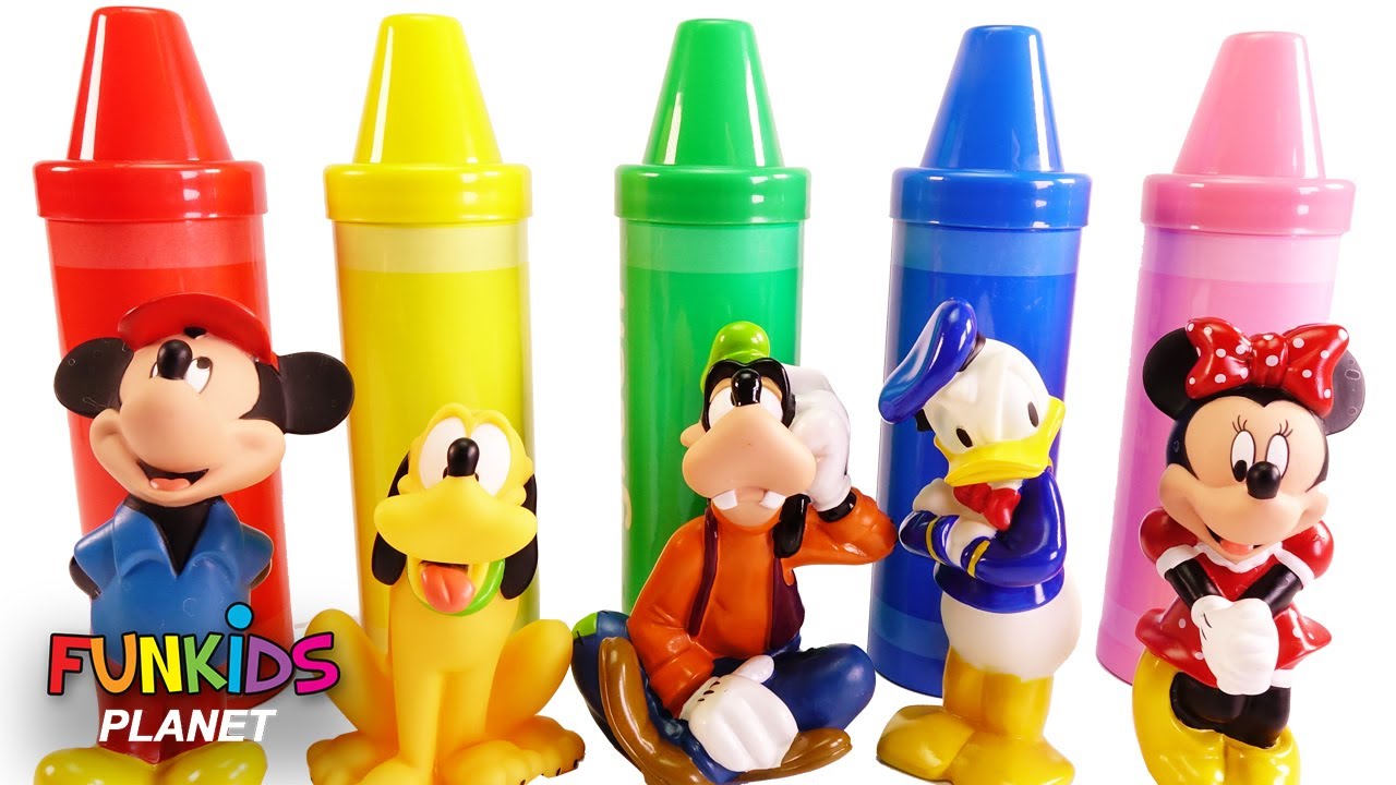 Rainbow Crayons Mickey Mouse Minnie Clubhouse & Paw Patrol