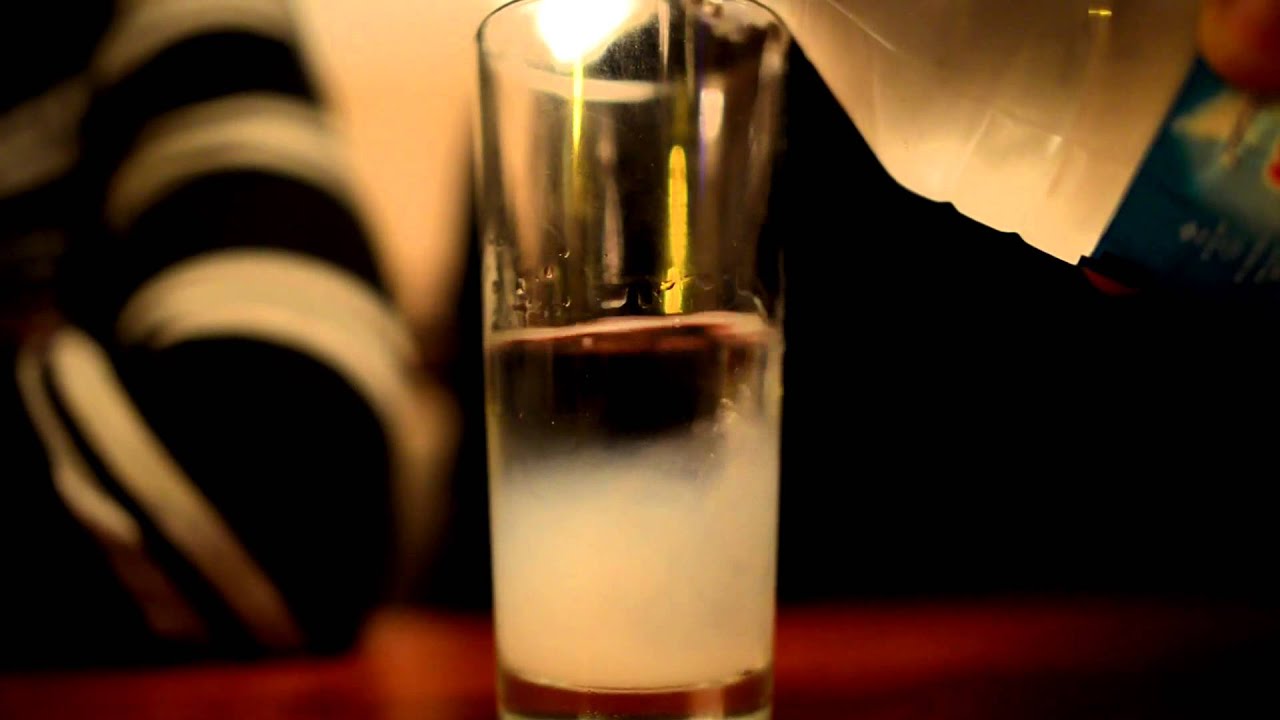 Raki mixing with water