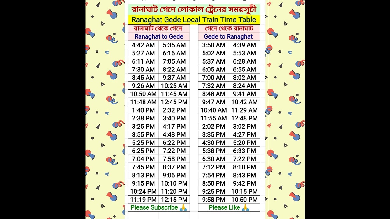 Ranaghat Gede Local Train Time । রানাঘাট গেদে ট্রেনের সময়সূচী #shorts #train #ranaghat #gede