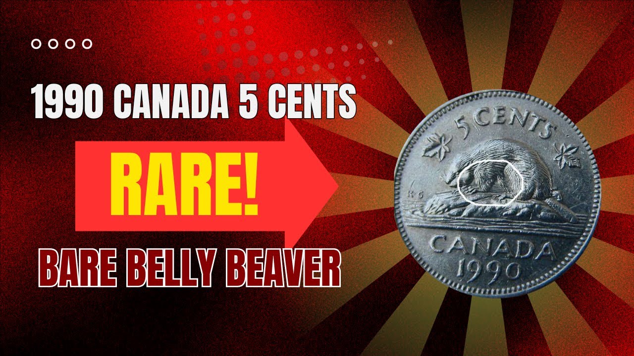 RARE NICKEL 1990 5cents Bare Belly $340 Canadian Coin #mapleleafnumismatics