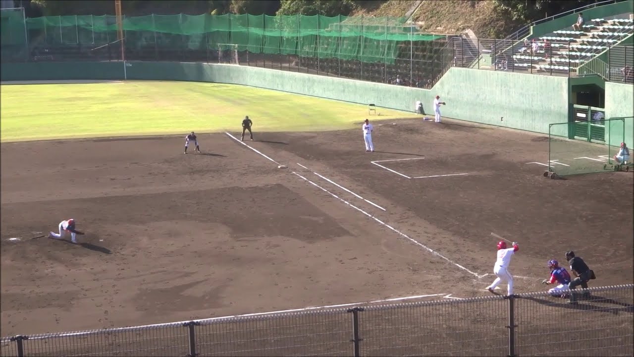 ハイテンポな投球をする下川隼佑投手（新潟アルビレックスRC）、第20回みやざきフェニックスリーグ vs 広島東洋カープ（ファーム）戦にて