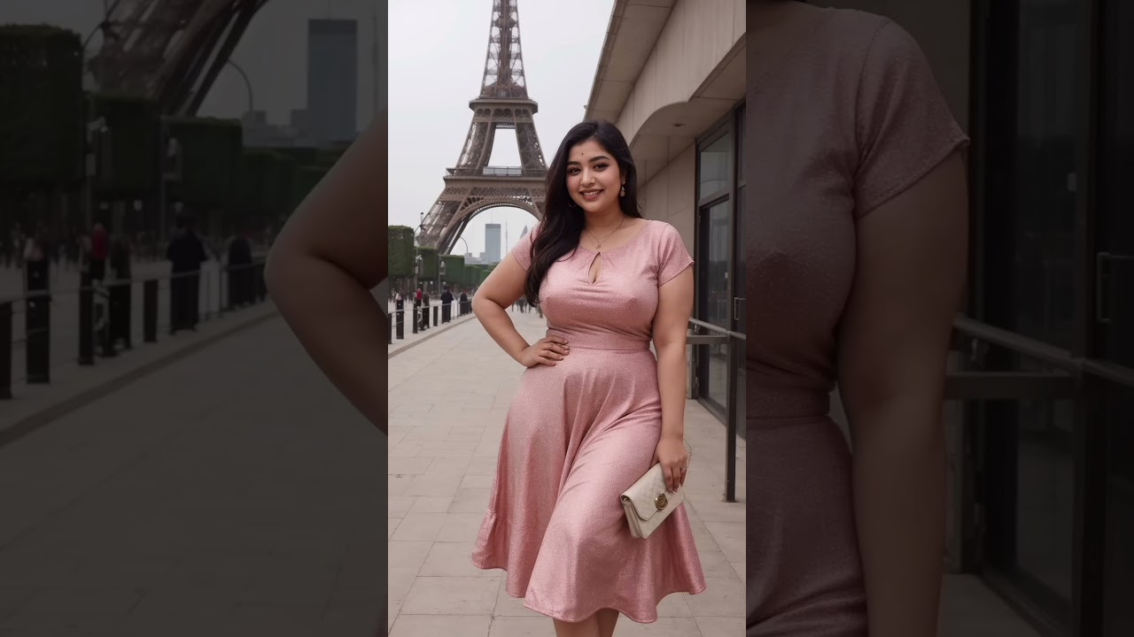 Real 4K Indian AI Art Lookbook And winter City of Paris Magical Street Photo Shoot #model #shorts
