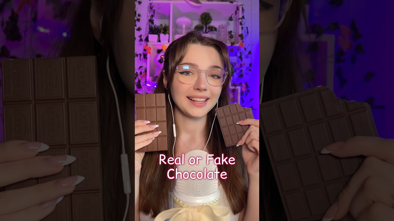 Real or fake chocolate 🍫 #asmr #tingles #asmrmouthsounds #relax #tingly #asmrsounds #mouthsounds ￼