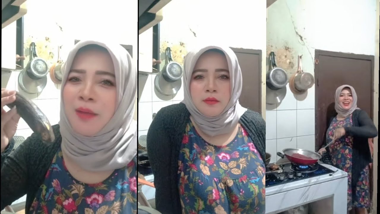RECOMMEND‼️Live hijab style IBU IBU rumah tangga mau masak bermain timun dulu