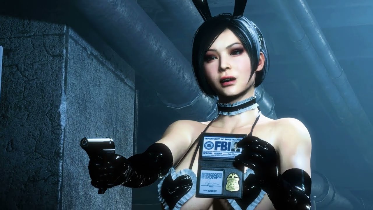 Resident Evil 2 Remake  Ada Black LatexBunny-Bikini /Biohazard 2 mod  [4K]