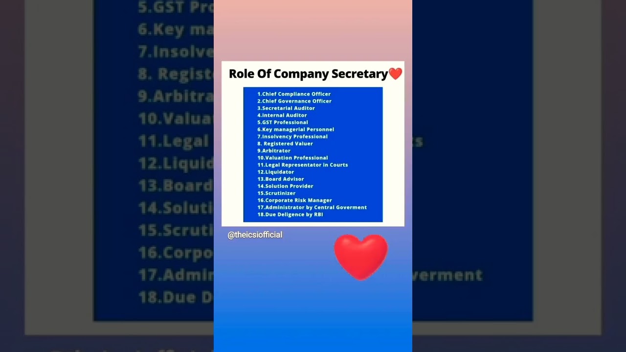 Roles of company secretary 🔥❤