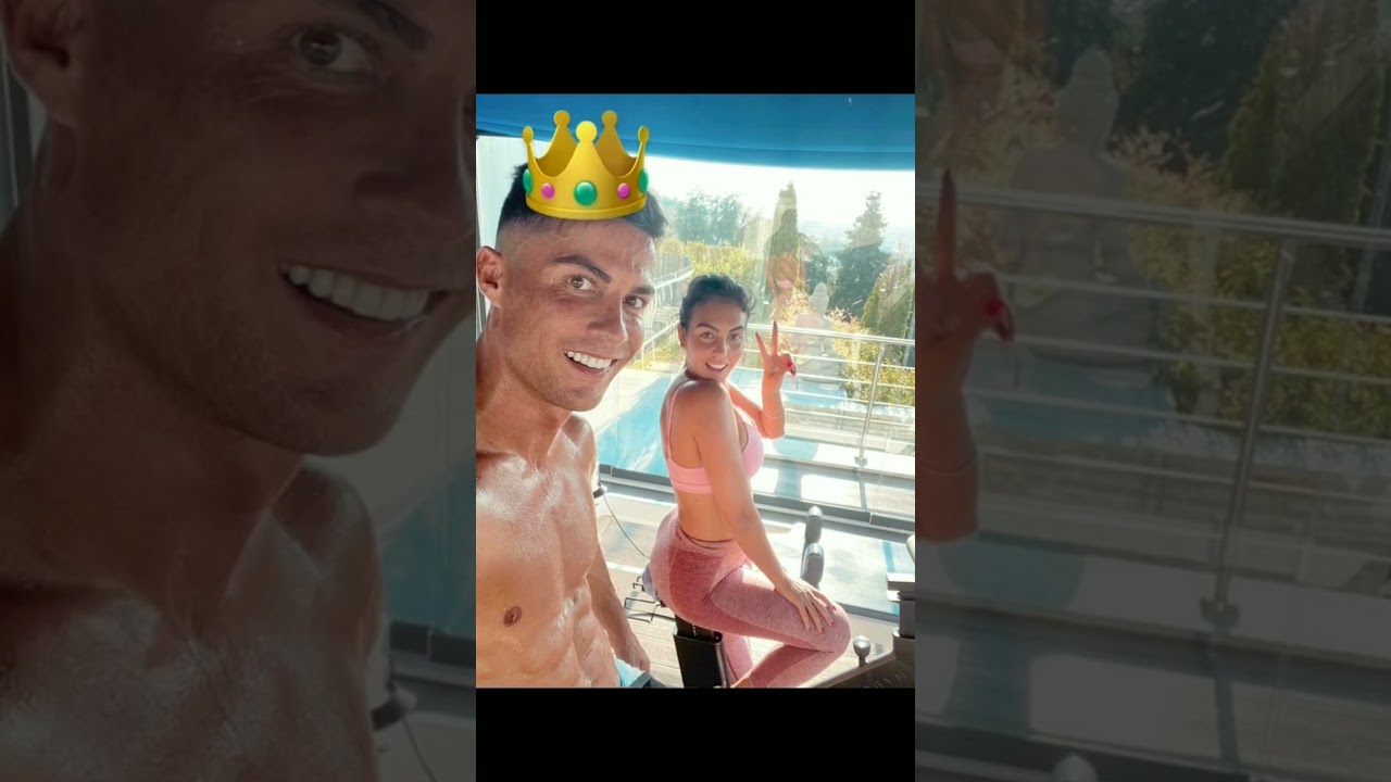 Ronaldo and his girlfriend #18 ✅️ in Gym  🏋‍♂️🤎💜❤ #life #couple #enjoy #gym #shorts #football