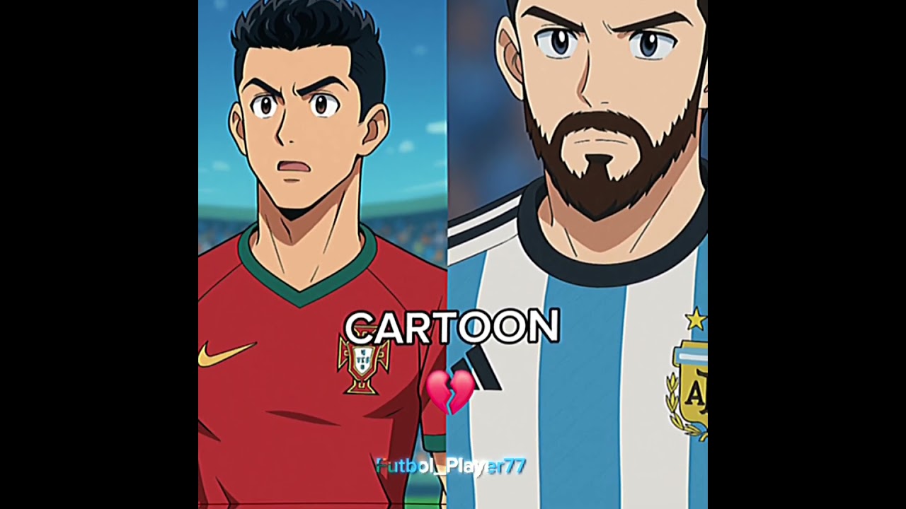 Ronaldo ve Messi|cartoon ve gerçek hali #keşfet #futbol #edit #cr7 #messi