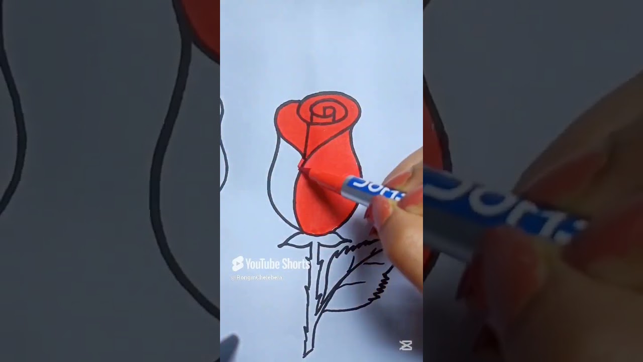 rose drawing for kids #art #drawing #kidsvideo #kids #painting #viralvideo #viralshorts #easydrawing