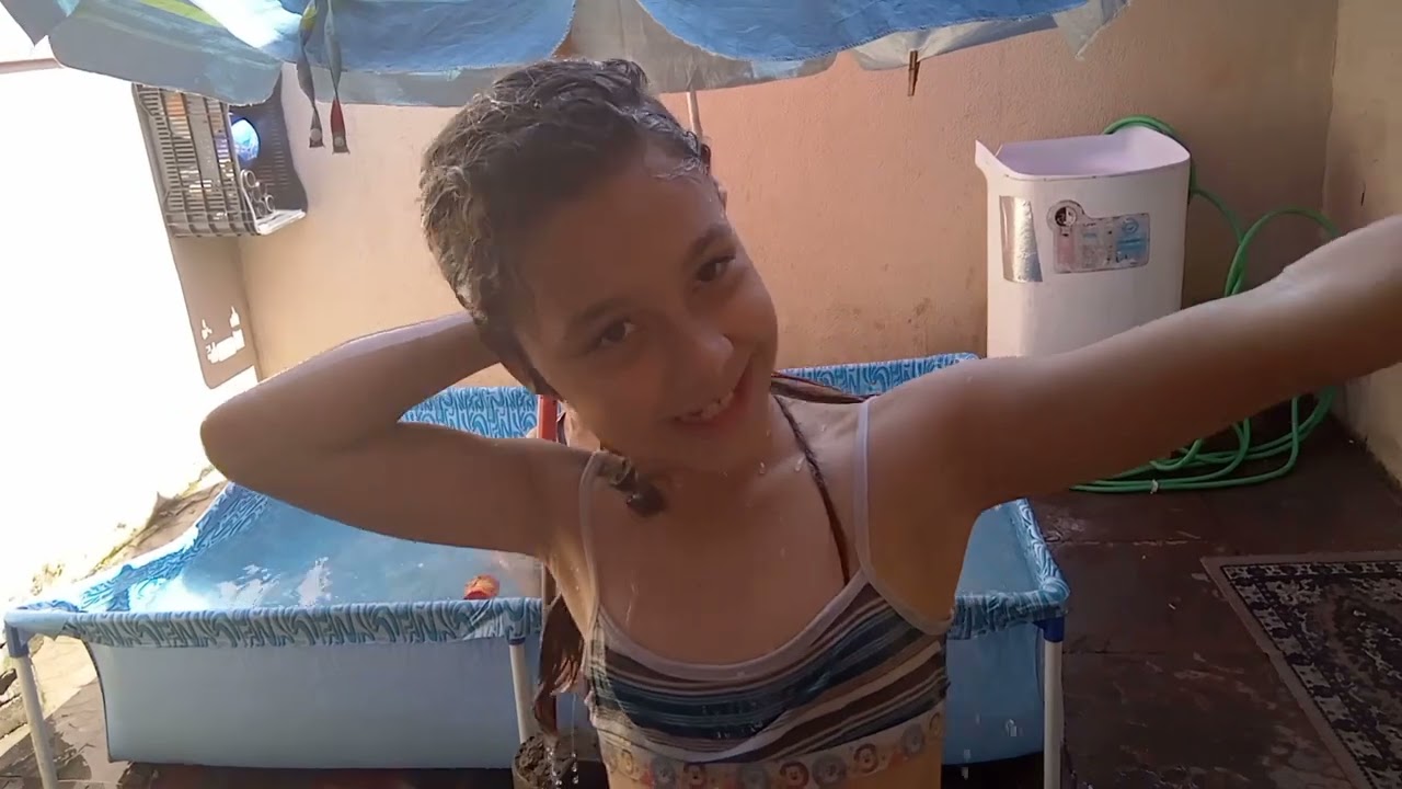 rotina da tarde na piscina