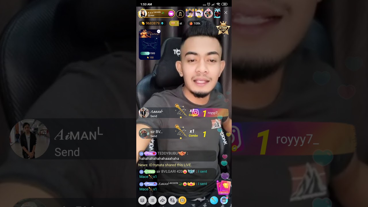 Roy lacoste Vs acap S.Kelakar habis #bigo #malaysia