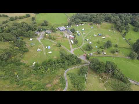 RYNYS FARM CAMPSITE. NEAR BETWS-Y-COED.  DRONE FLIGHT.  #video 35#  4k  60fps