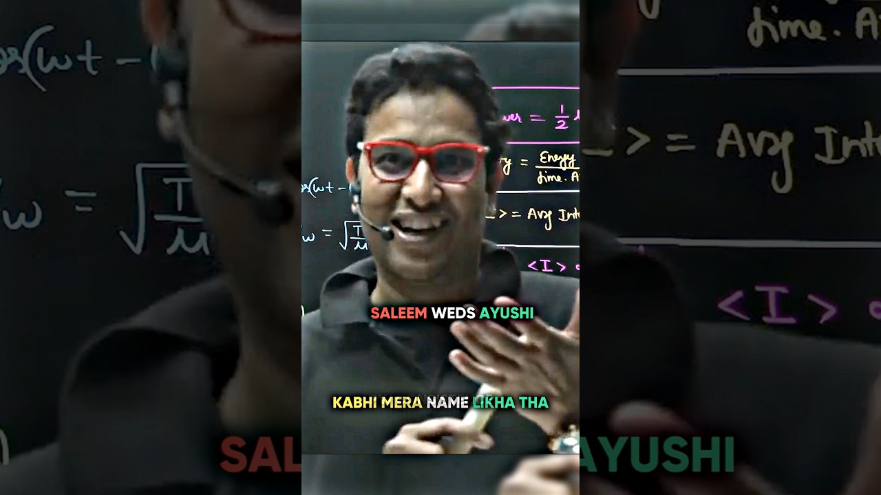 Saleem sir weds ayushi mam 💝🥰😍 ajj sach pata chal hi gya 😂 #short #viral #saleemsir #trending #pw