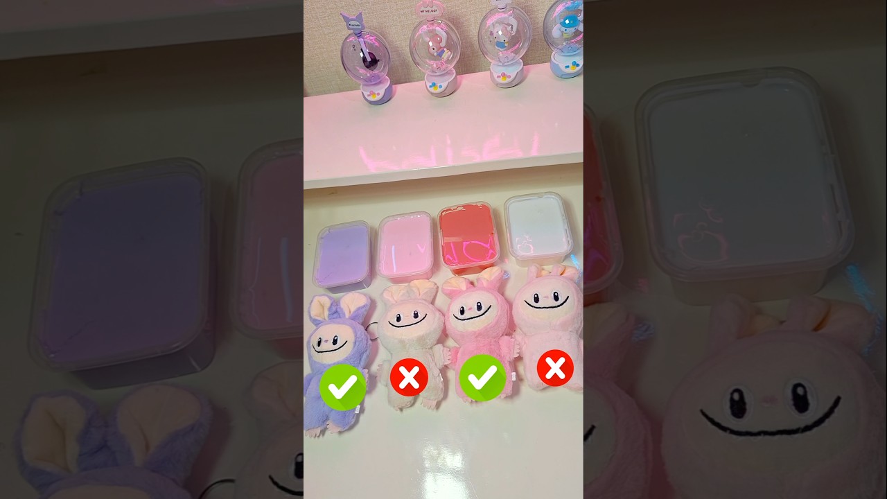 Sanrio slime X Labubu #cute #sanrio #kuromi #hellokitty #japan #fyp #shorts #asmr
