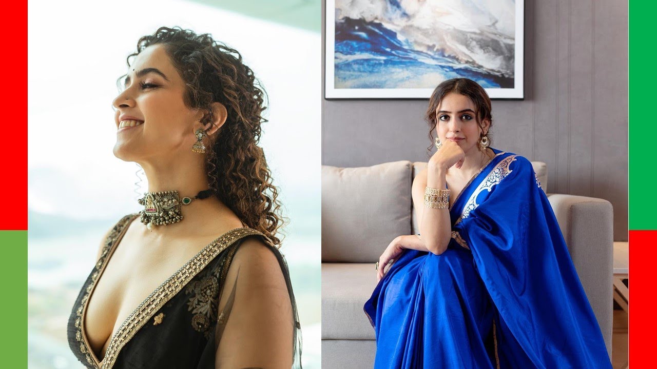SANYA MALHOTRA Hot Vertical Edit Hot Photoshoot Looks Ravishing In Black Lehenga | winky