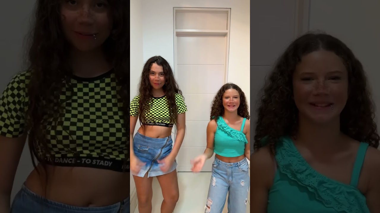Sarah de Araújo e sua amiga dançando