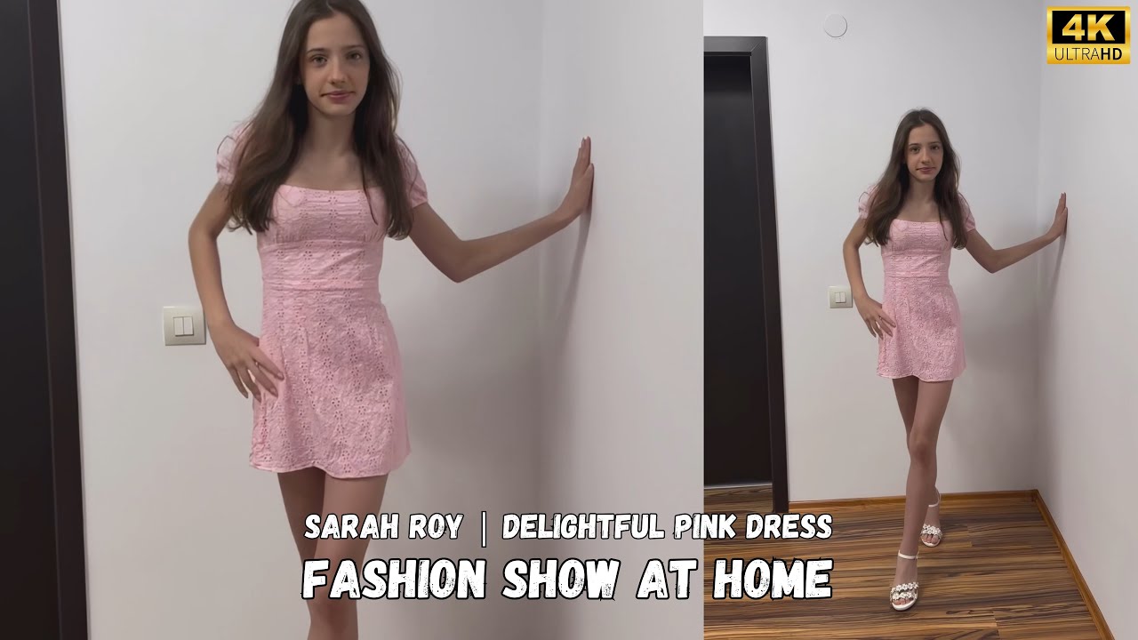 Sarah Roy | Delightful Pink Dress Fashion Show 4K HD