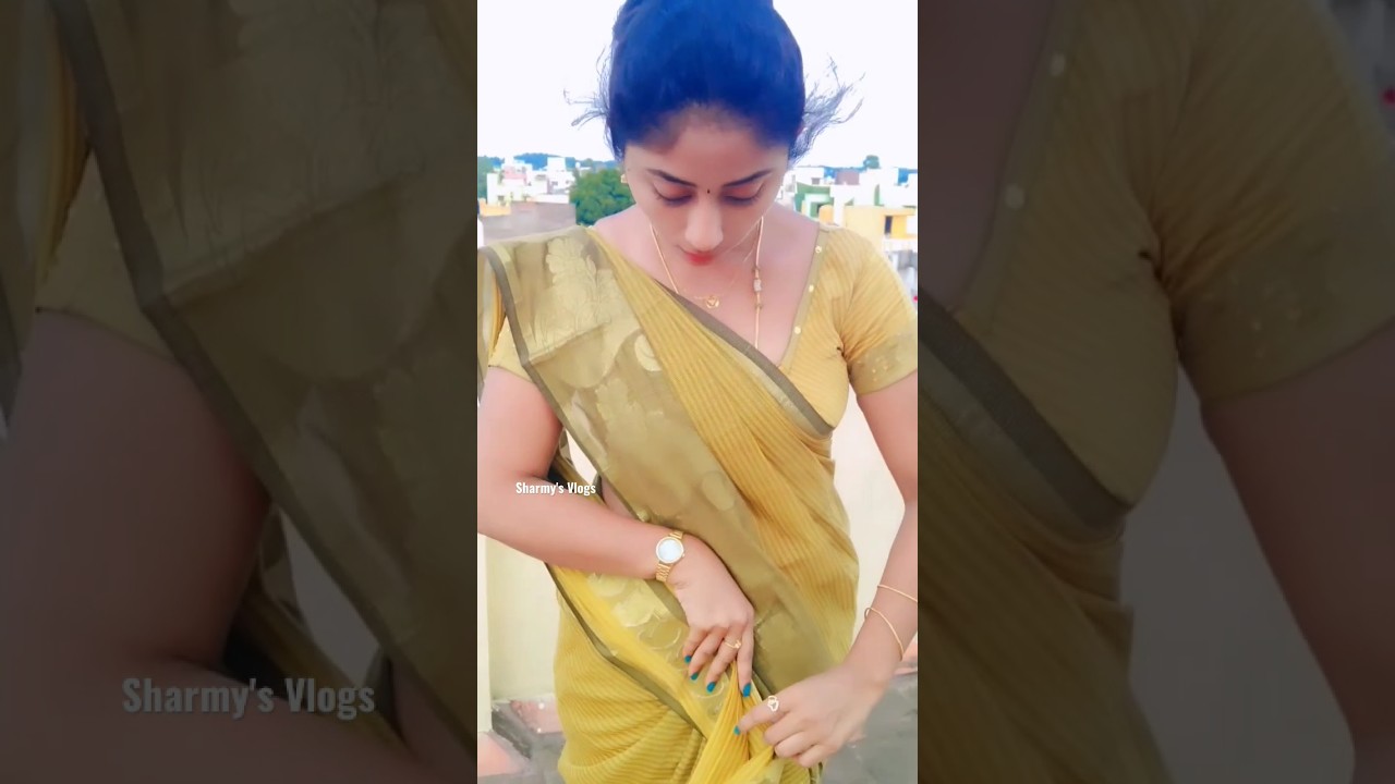 Saree + Bun = Classic 💛 #saree #hairbun #longhair #subscribe #shorts #youtubeshorts