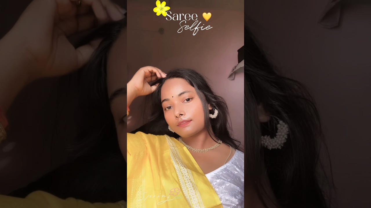 Saree Selfie 💛|Poses For Girls #shorts #love #bobita #pose #trending #viral #song #girlsfashion